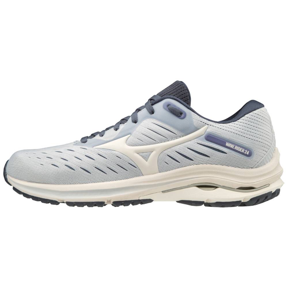 Damske Bezecke Topanky Mizuno Wave Rider 24 Biele/Nachový Vypredaj XRKA13026